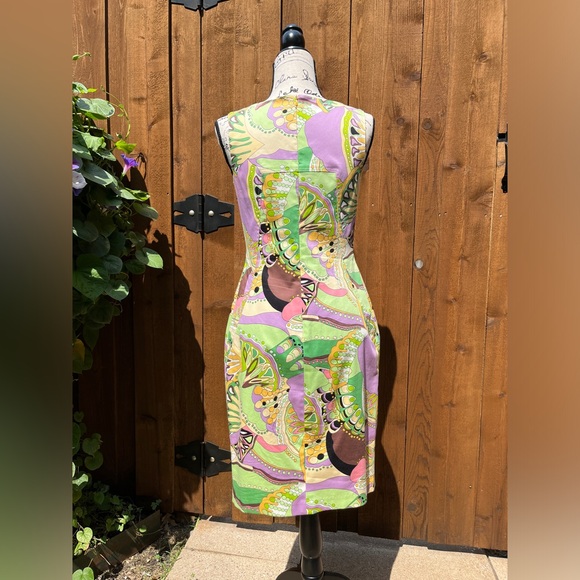 David Meister Mod Print Sheath Dress Size 4 EUC - Picture 2 of 11